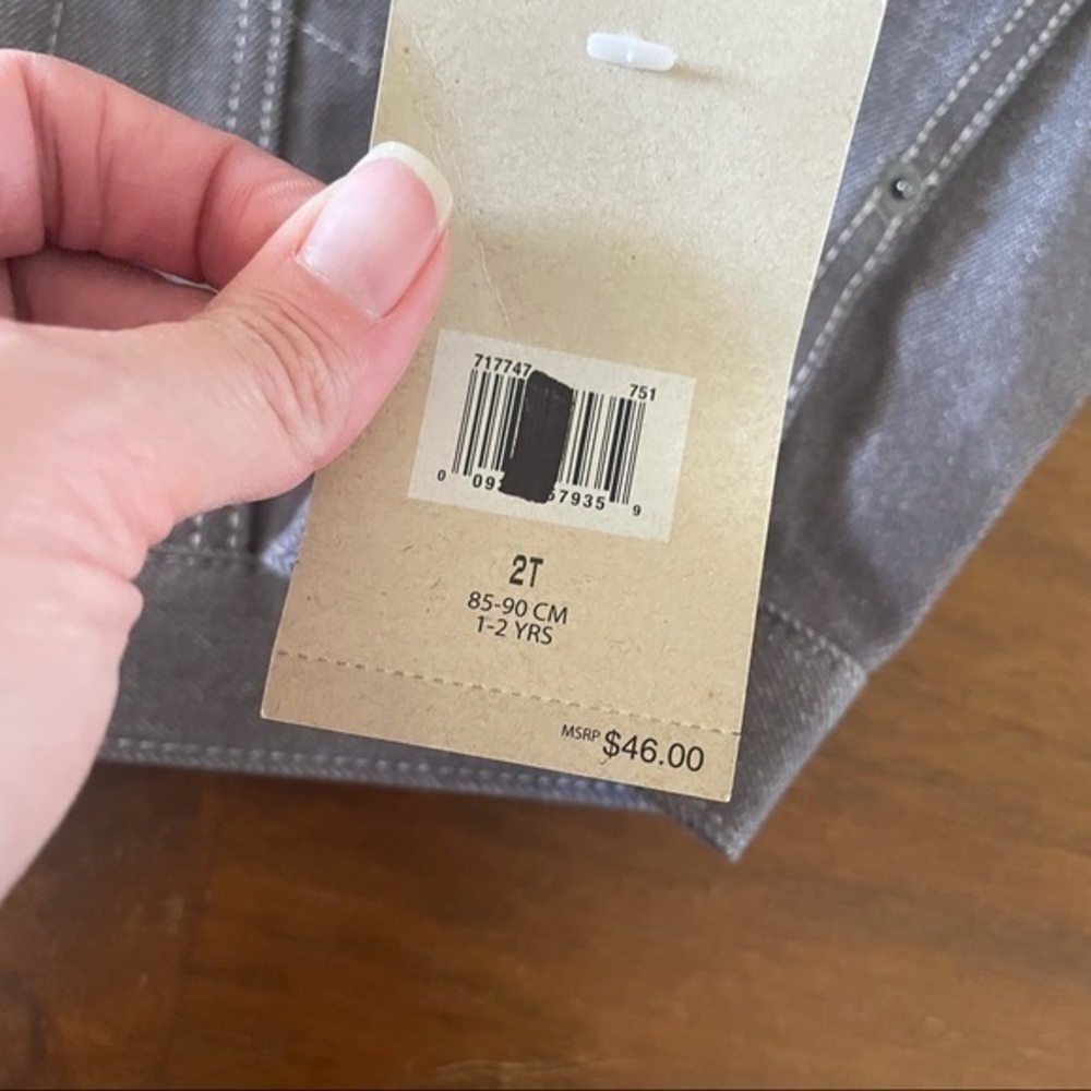 Levi’s gray starched denim jeans jacket 2T NWT - Picture 2 of 5